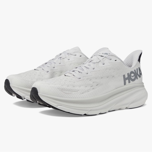 Hoka Other - NEW HOKA Clifton 9 Sneakers White Silver Men’s Size 10.5 Wide 6301
